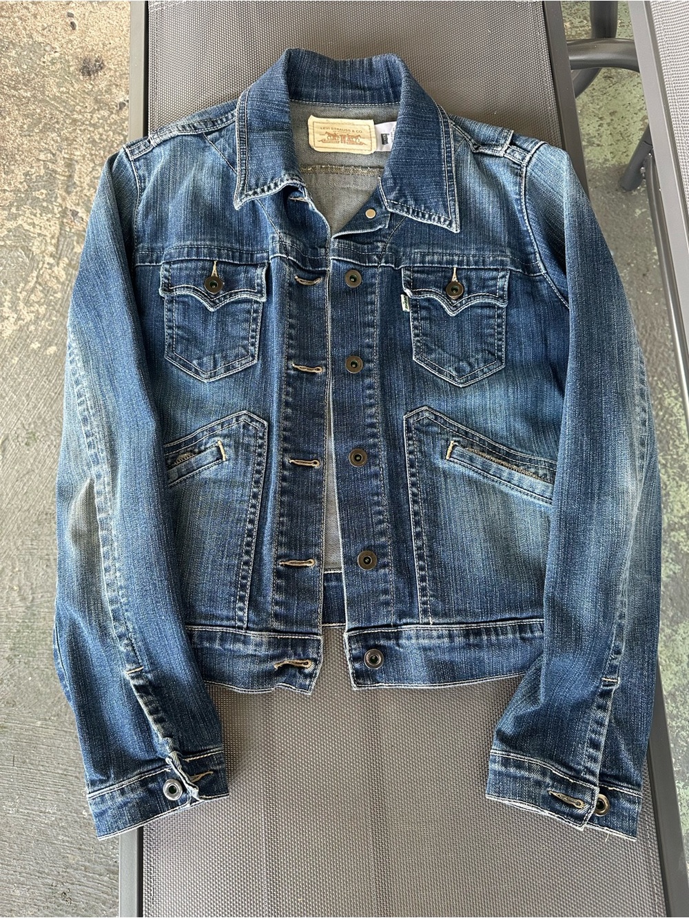 Levi's Distressed Medium Blue Denim Jacket